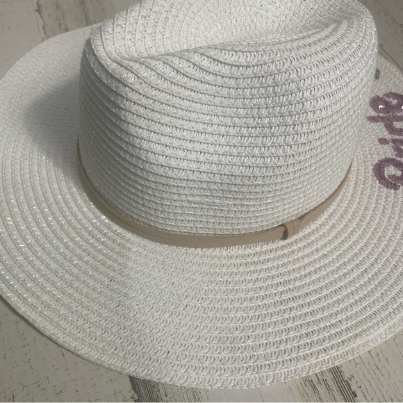 Simply Southern Brides Babe Sequin White Straw Hat Bachelorette Bridal Shower - Picture 4 of 7